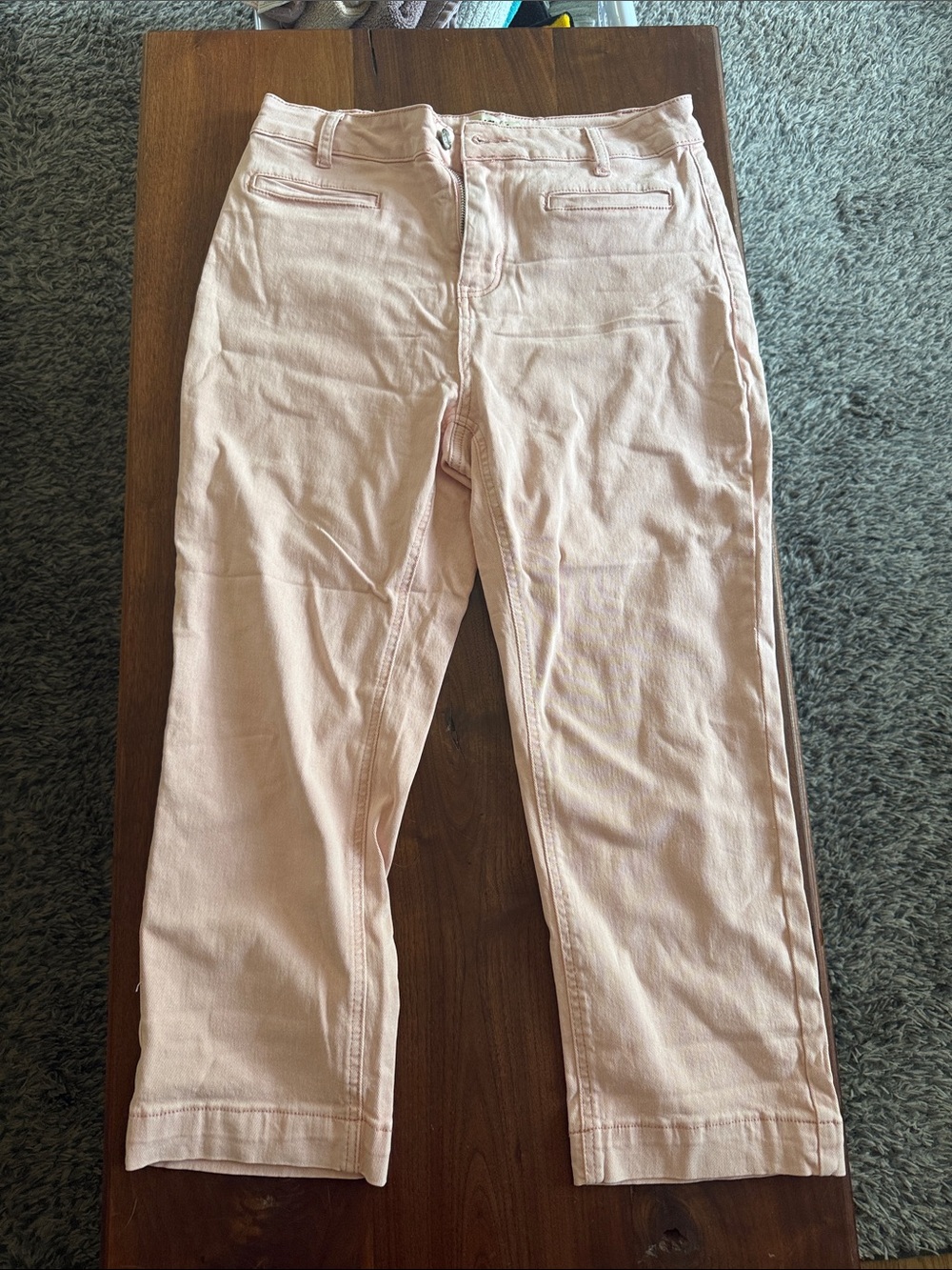 High-Rise Pastel Pink Cropped Women's Jeans